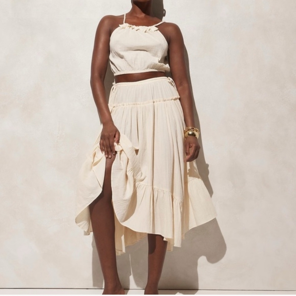 J CREW Halter Top And Skirt In Airy Gauze , Sz M